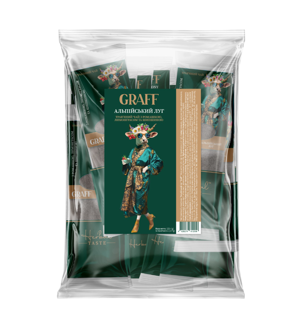 Graff Чай трав'яний "Альпійський луг/Alpine Meadow" Graff ® у пакетиках (кадді), 125 г (50*2,5г)